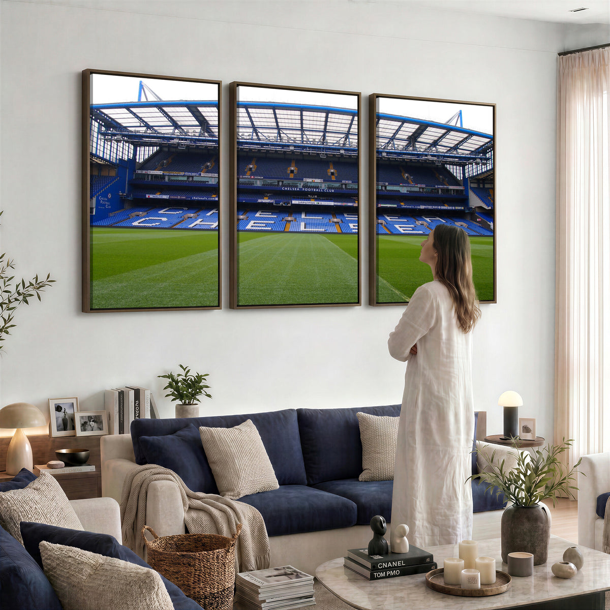 38616413CHELSA-MGV-CV-36X24 - Stamford Bridge Chelsea Football Stadium Canvas Wall Art