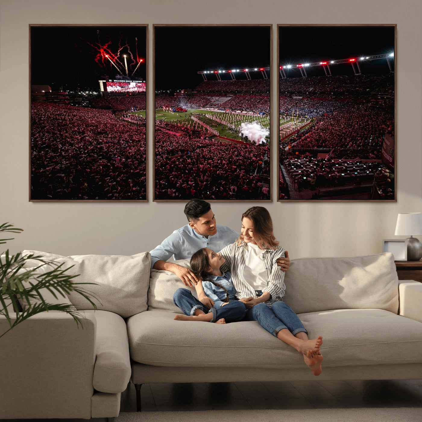 60690191-MGV-FC-60X30-3P - William Brice Stadium Wall Art Print – Baseball Game Room Artwork Print for Basement Dorm, Home, Office
