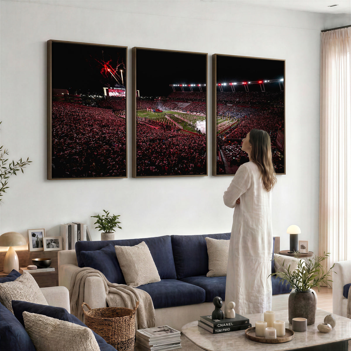 60690191-MGV-CV-36X24 - William Brice Stadium Wall Art Print, Baseball Game Room