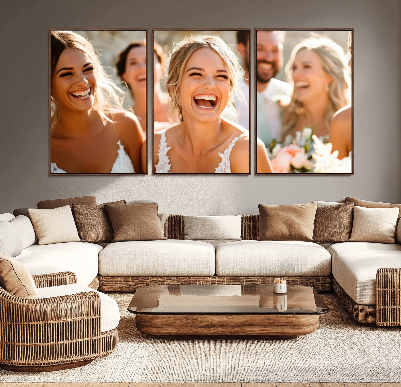 CSTM912-MGV-CV-60X30-3P-Floating 3 Panel Custom Canvas Print - Perfect for Unique Decor - Framed - Ready to Hang - Gift for Him