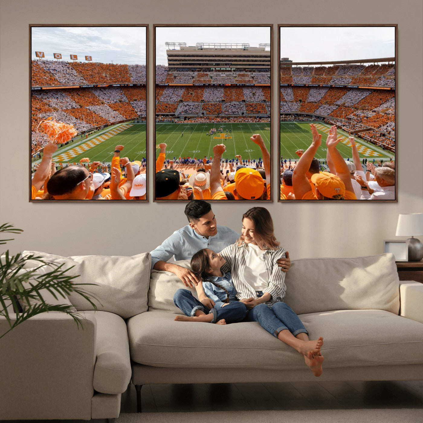 76011417-MGV-FC-60X30-3P - Tennessee Neyland Stadium Wall Art, Sports Arena Canvas Print, Panoramic Stadium Artwork for Home, Office