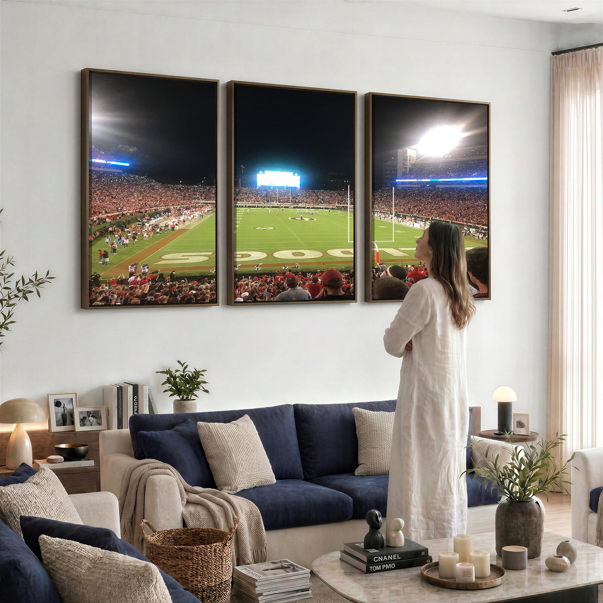 16230786-MGV-CV-36X24 - Dooley Stadium Wall Art, Sports Arena Panoramic Canvas Print, Modern Stadium Landscape Artwork for Home, Office