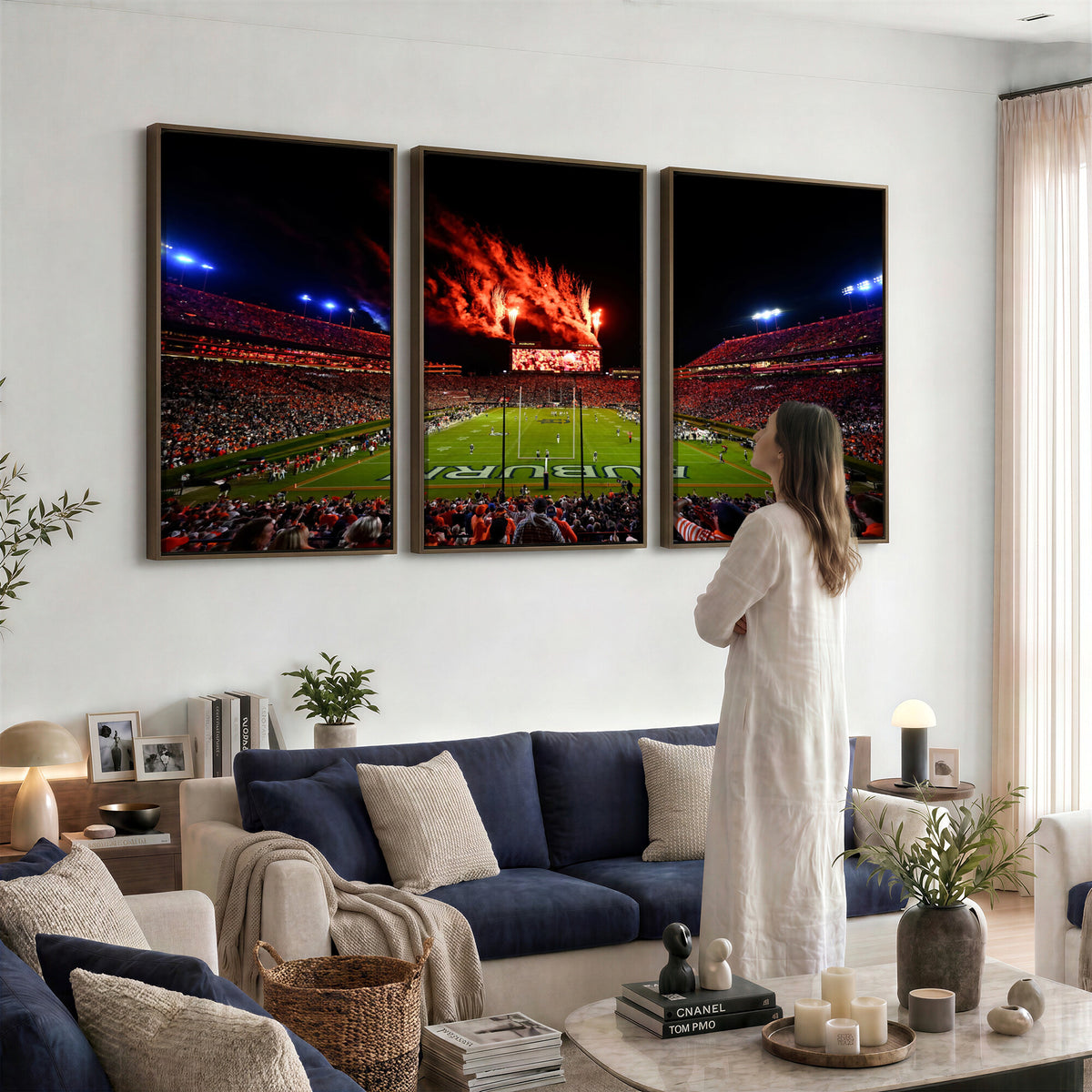 59046876-MGV-CV-36X24 - Jordan-Hare Football Stadium Wall Art Canvas Print, Football Stadium Aerial View