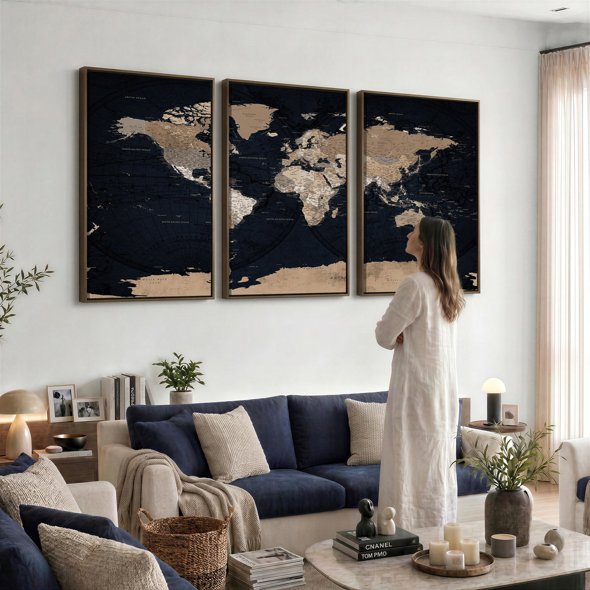 25812727-MGV-CV-36X24 - Grunge Wall Art World Map Canvas Print