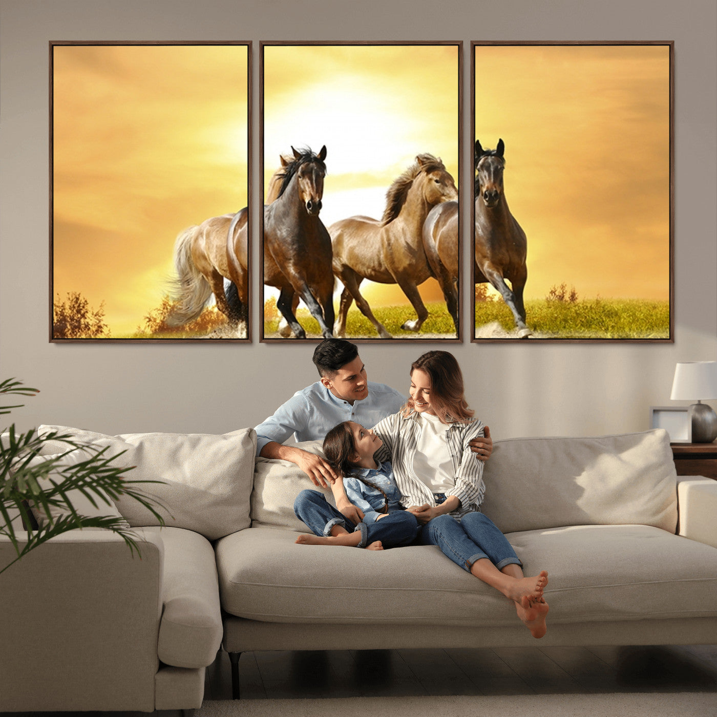 MGV-FC-60X30-3P - Wild Horses Wall Art Canvas Print