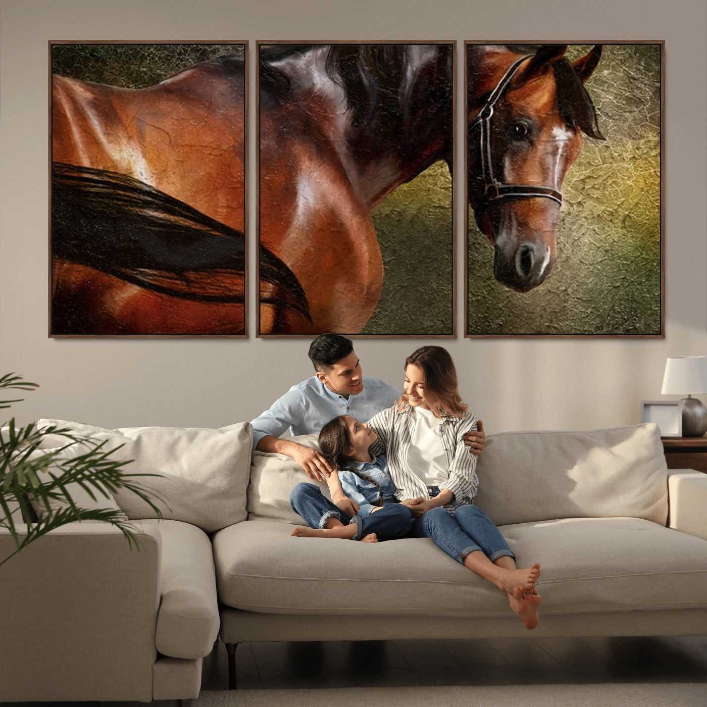 MGV-FC-60X30-3P - Wild Horses Wall Art Canvas Print