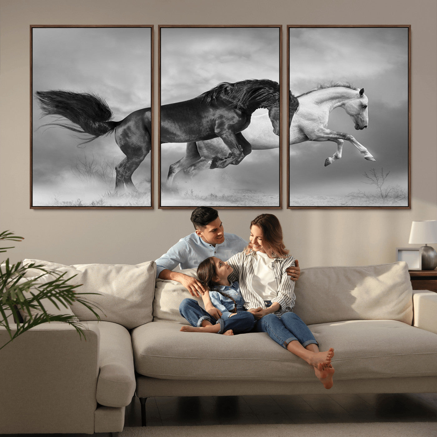 MGV-FC-60X30-3P - Wild Horses Wall Art Canvas Print