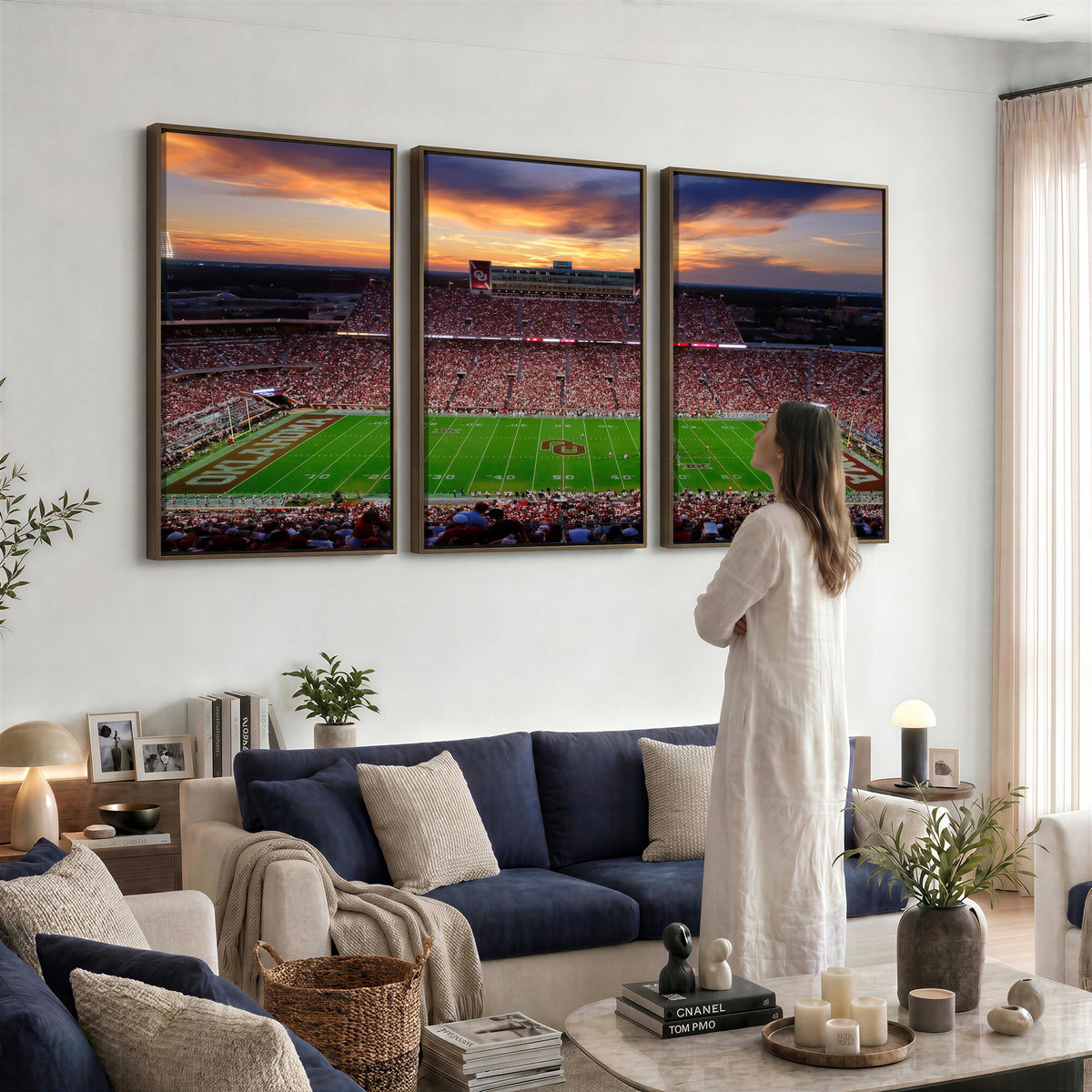 51457497-MGV-CV-36X24 - Oklahoma Sooners Stadium Wall Art Canvas Print, College Football Decor