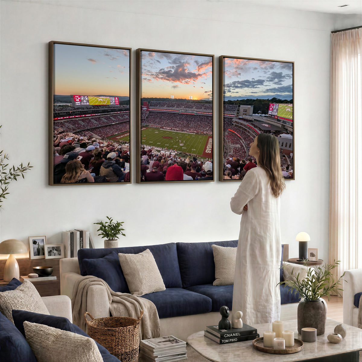 71837429-MGV-CV-36X24 - Donald W. Reynolds Razorback Stadium Wall Art Canvas Print – Arkansas Razorbacks Football Artwork for Home, Office, and Sports Room Decor