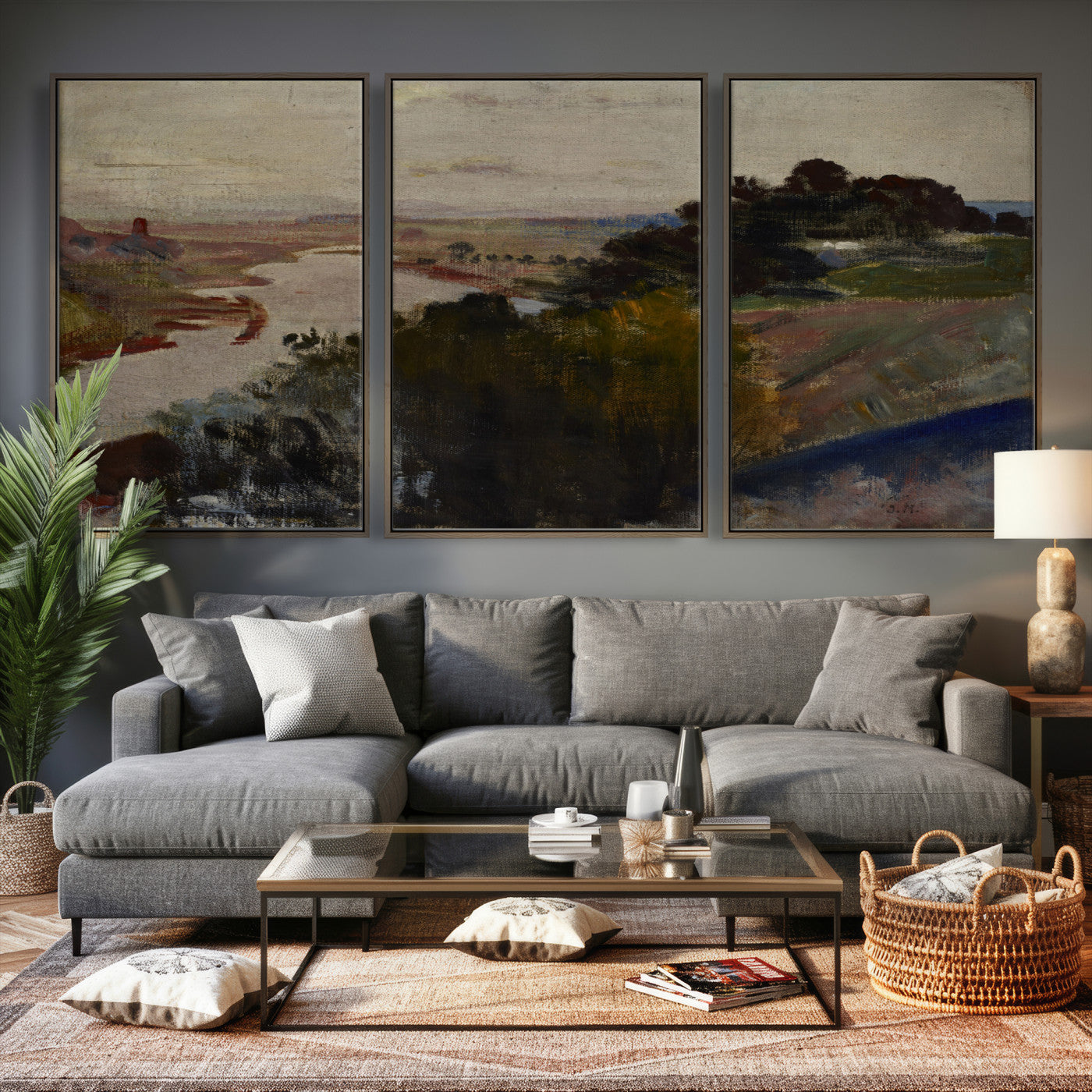 55507874-MGV-CV-36X24 - Jacek Malczewski Landscape at the Vistula Wall Art Canvas Print