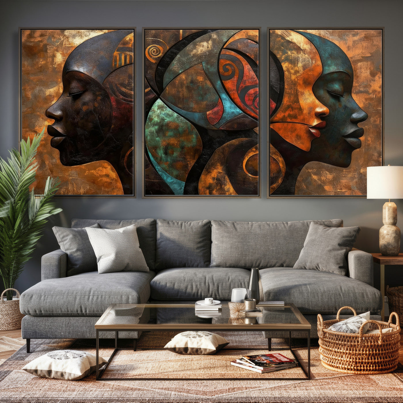 81517886-MGV-CV-36X24 - Abstract Afro American Women Wall Art Canvas Print