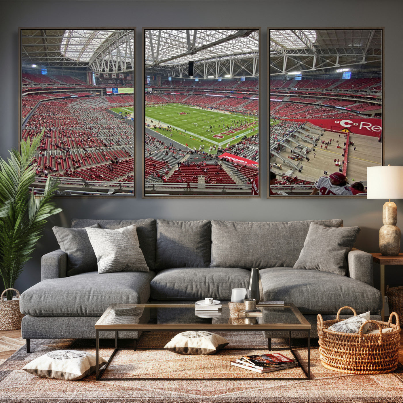 30579717-MGV-CV-36X24 - State Farm Stadium Canvas Wall Art, Arizona Cardinals Football Stadium Print, Glendale NFL Arena Panorama Artwork