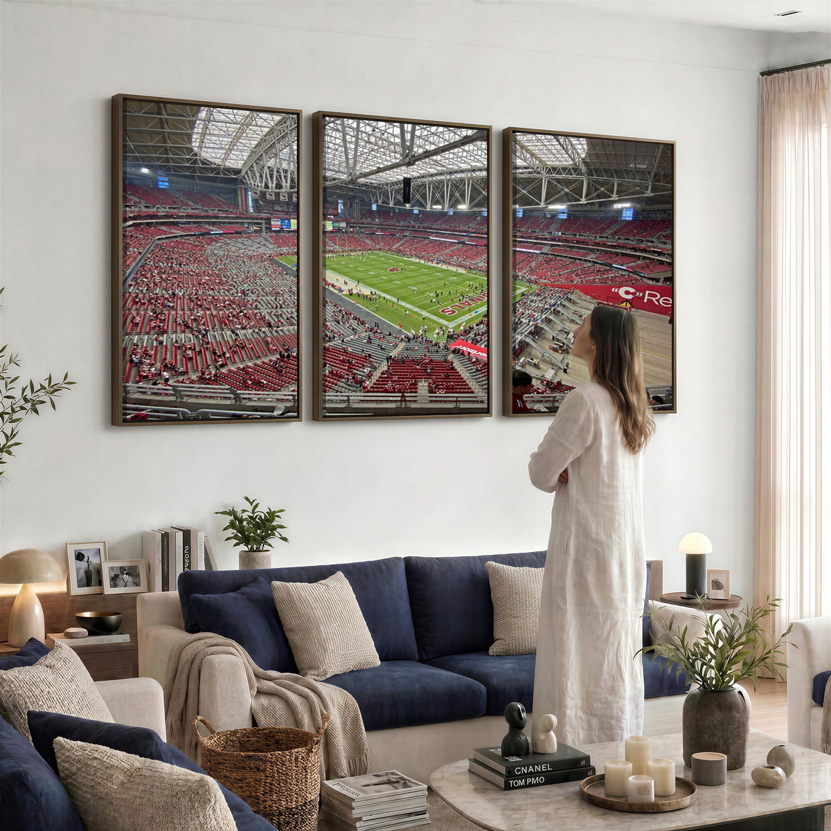 30579717-MGV-CV-36X24 - State Farm Stadium Canvas Wall Art, Arizona Cardinals Football Stadium Print, Glendale NFL Arena Panorama Artwork