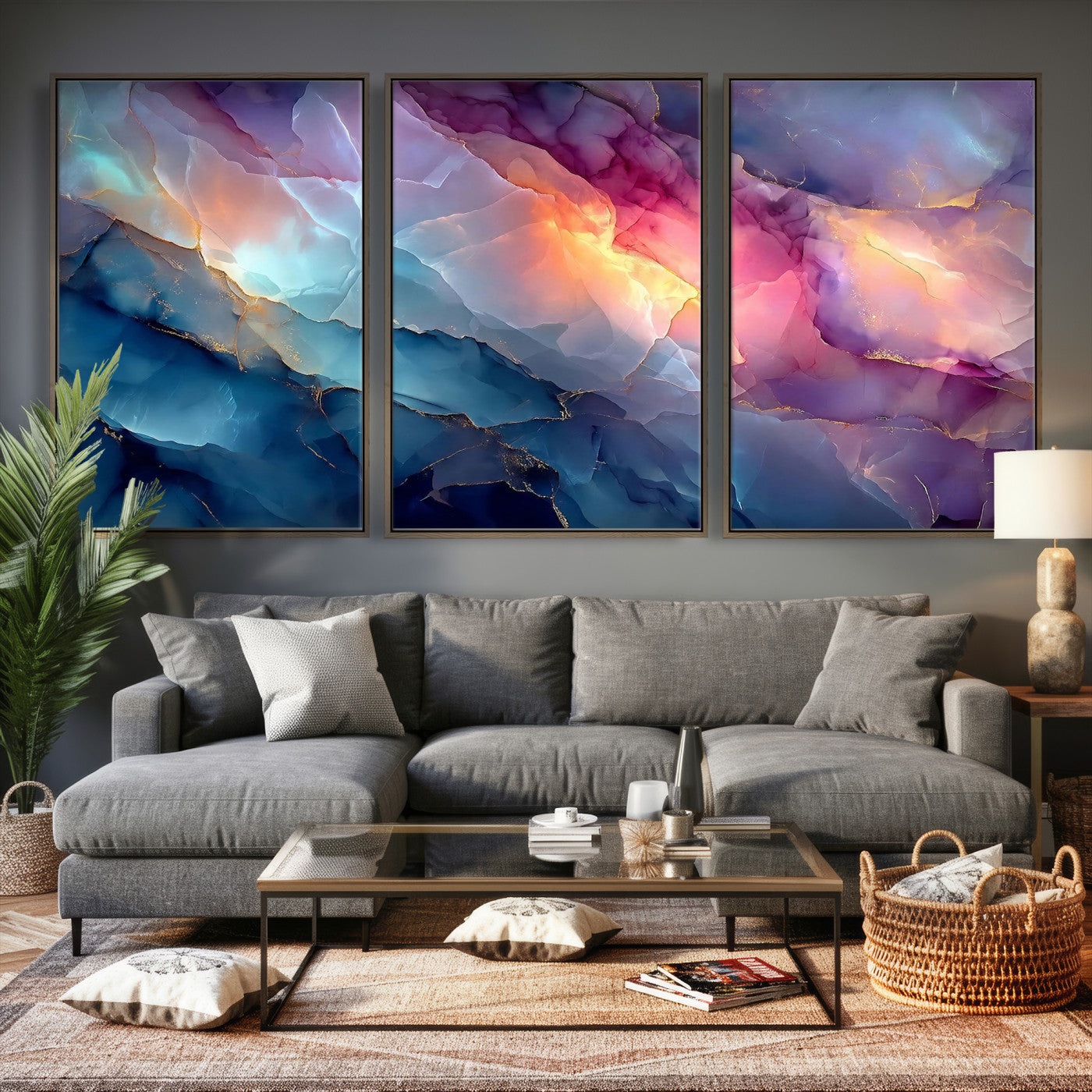 28163849-MGV-CV-36X24 - Colorful Abstract Canvas Wall Art Print, Vibrant Popup Color Art Print
