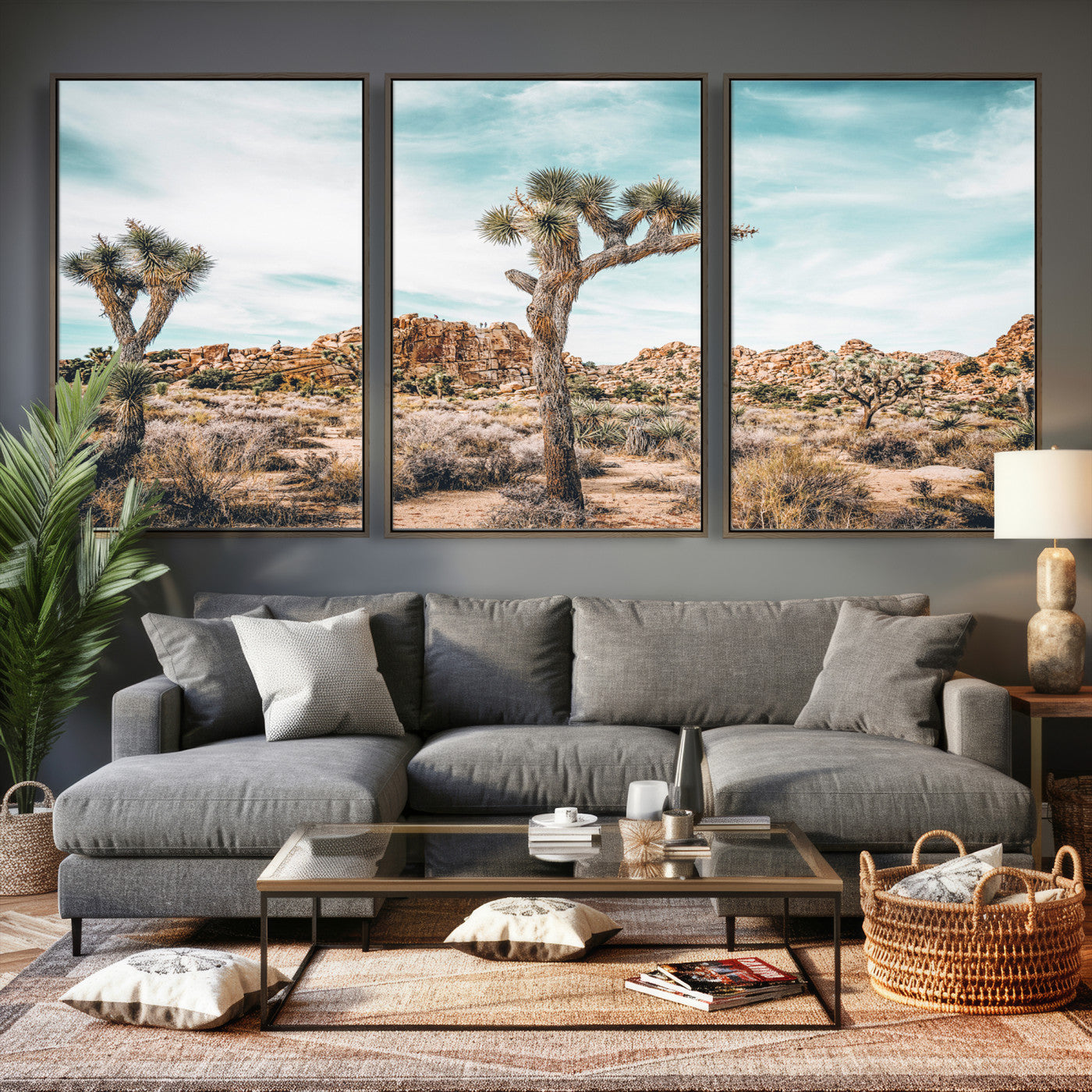 41451127-MGV-CV-36X24 - Joshua Tree National Park Canvas Wall Art Print, Desert Landscape Photography, Southwest Nature Decor - Ready to Hang
