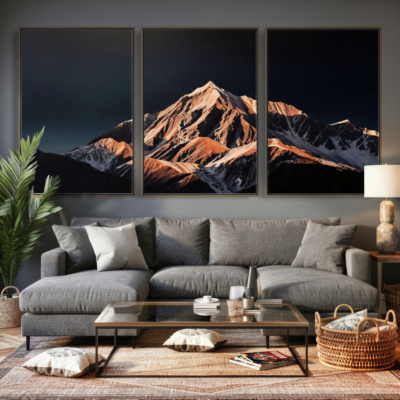 10196184-MGV-CV-36X24 - Snow Mountain Wall Art Canvas Print for Living Room Decor