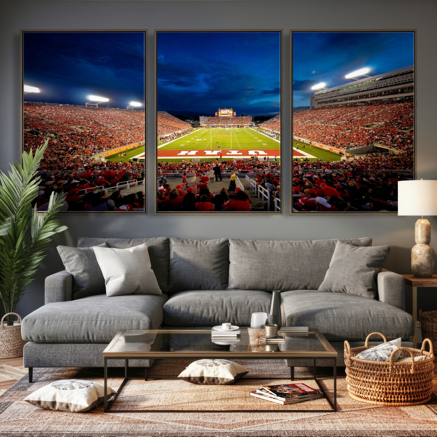 74019251-MGV-CV-36X24 - Rice-Eccles Stadium Wall Art Canvas Print - Utah Salt Lake City Stadium Print