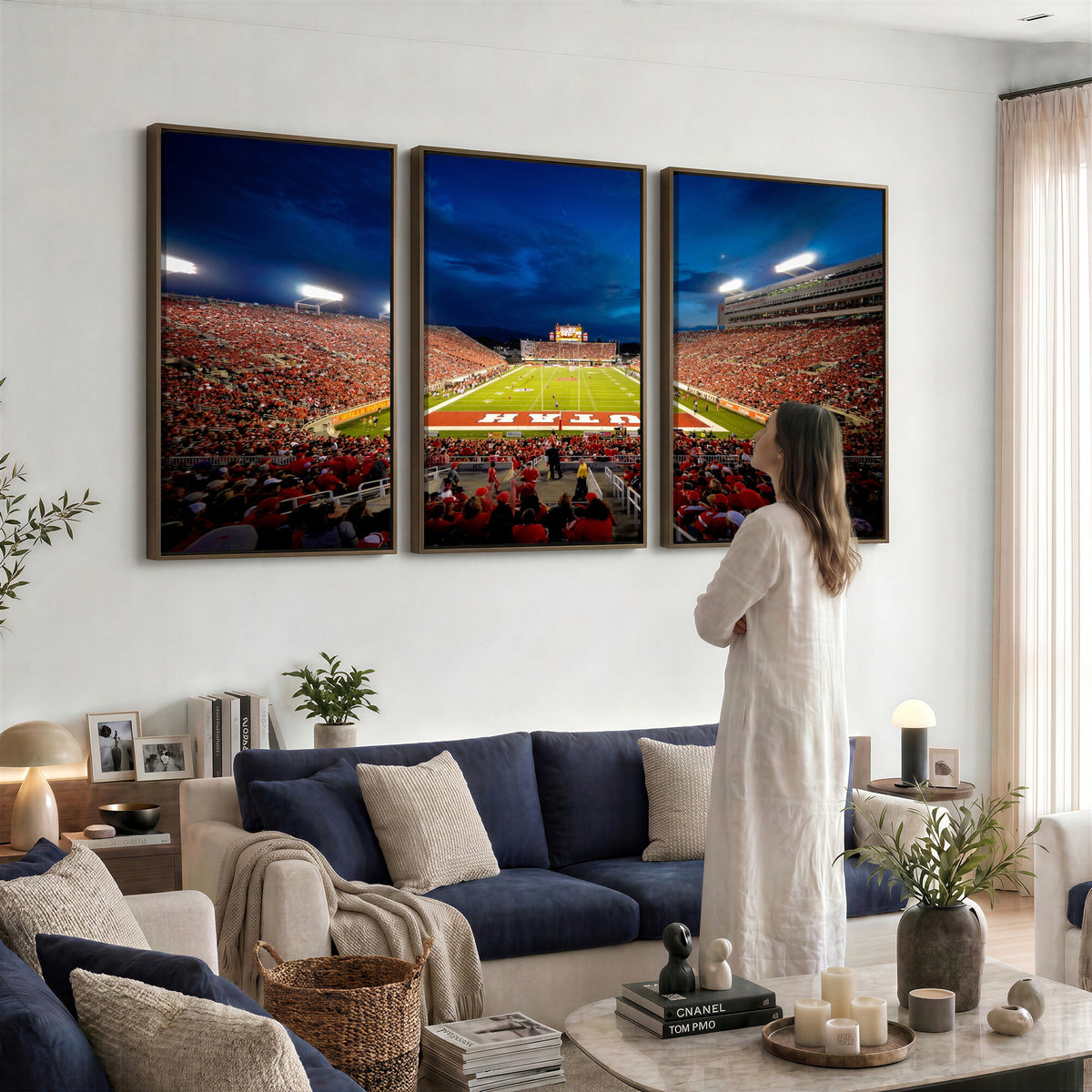 74019251-MGV-CV-36X24 - Rice-Eccles Stadium Wall Art Canvas Print - Utah Salt Lake City Stadium Print