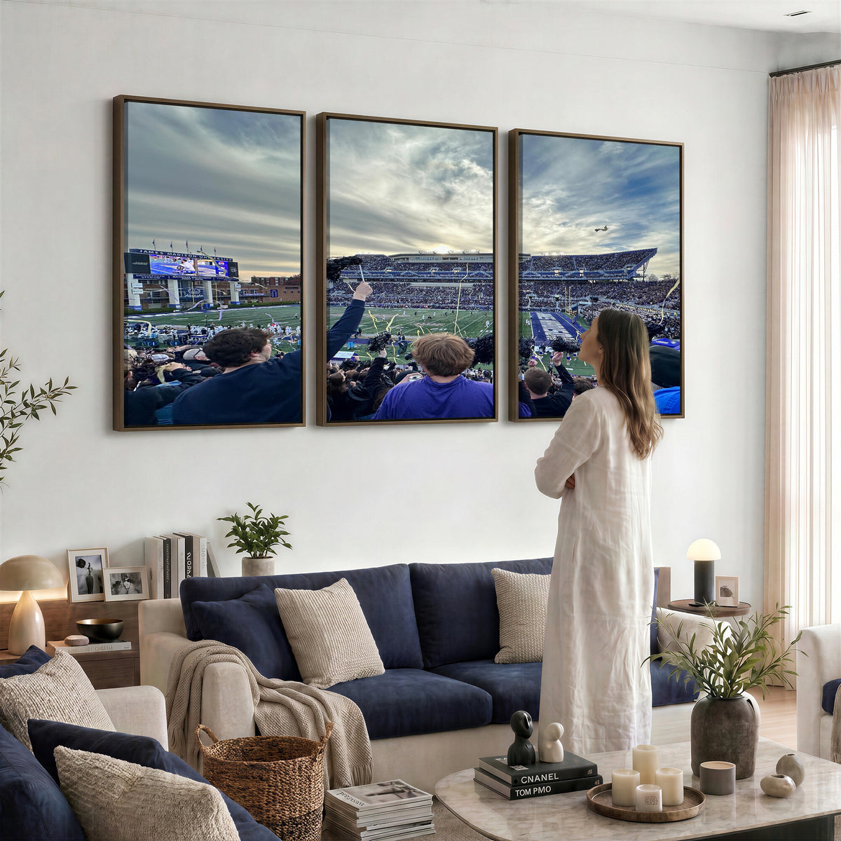 400867JMU-MGV-CV-36X24 - JMU Stadium Wall Art Canvas Print for Game Room Decor - James Madison University Stadium