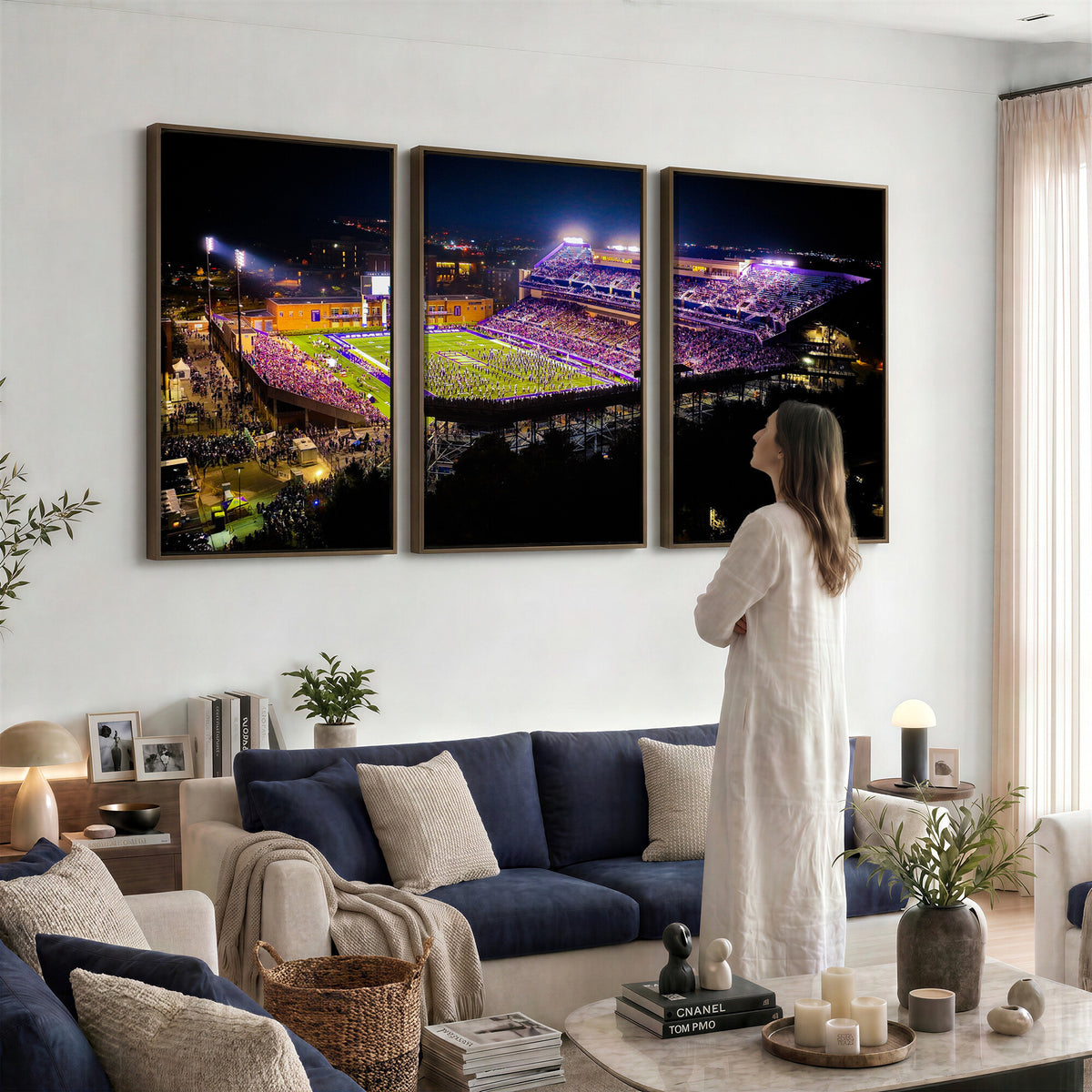 400867JMU2-MGV-CV-36X24 - JMU Stadium Wall Art Canvas Print for Game Room Decor - James Madison University Stadium