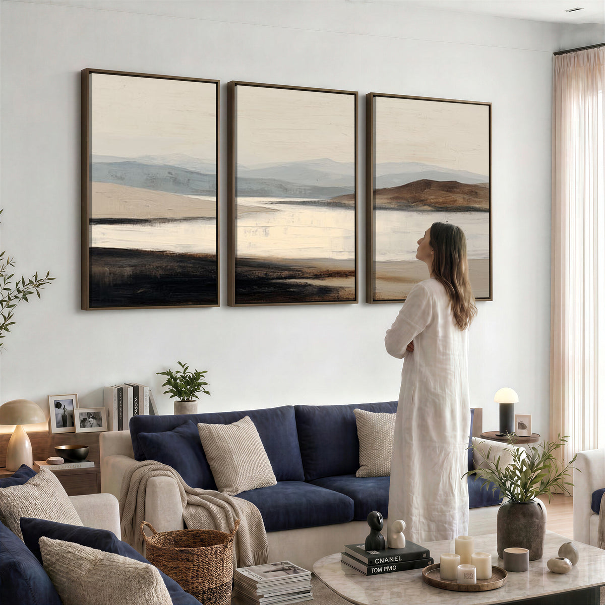 36873679-MGV-CV-36X24 - Modern Abstract Landscape Canvas Wall Art, Minimalist Nature Printing