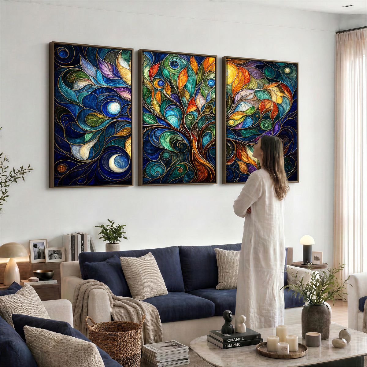 60127105-MGV-CV-36X24 - Psychedelic Tree Of Life Wall Art - Vibrant Swirl Cosmic Nature Decor