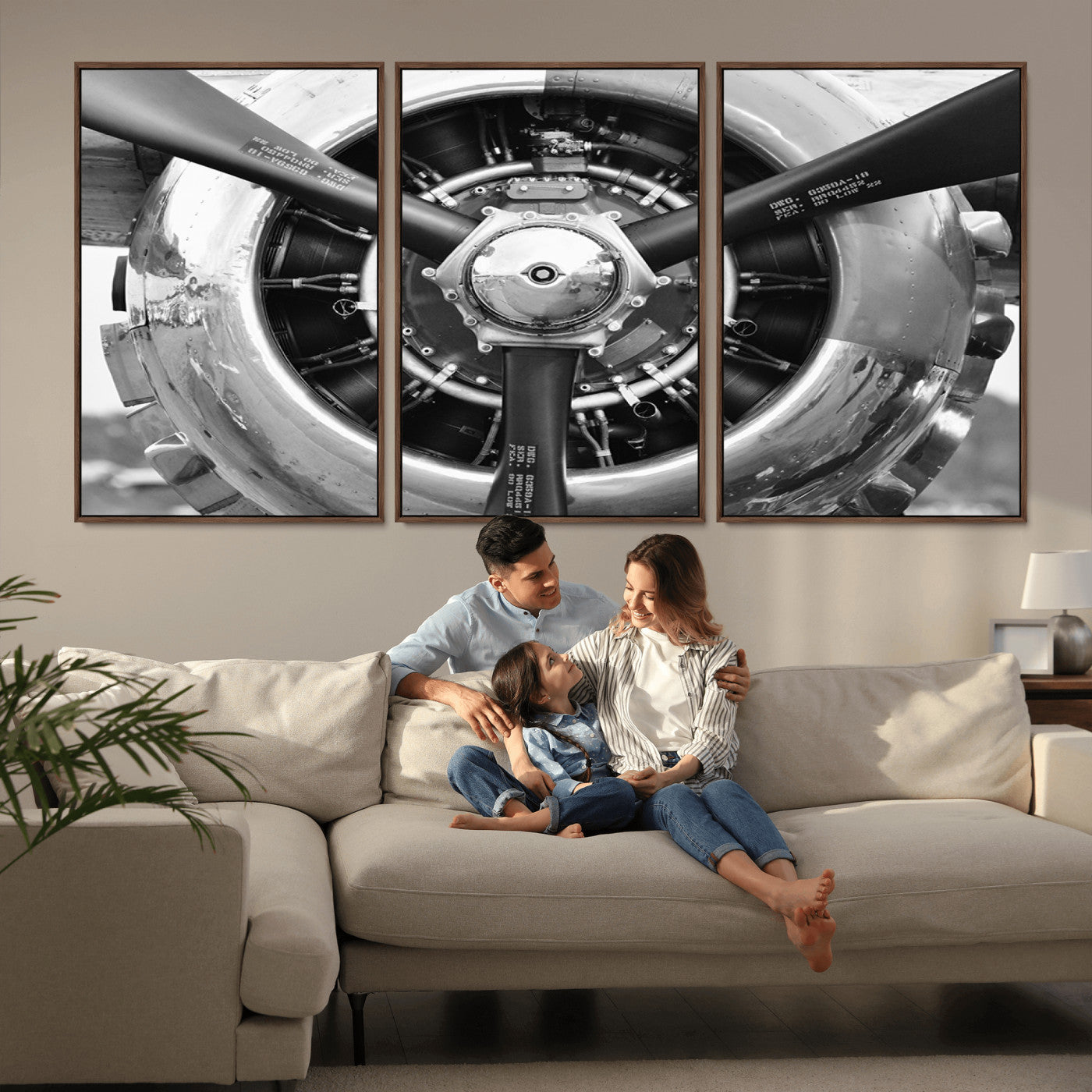 MGV-FC-60X30-3P - Vintage Airplane Wall Art Canvas Print