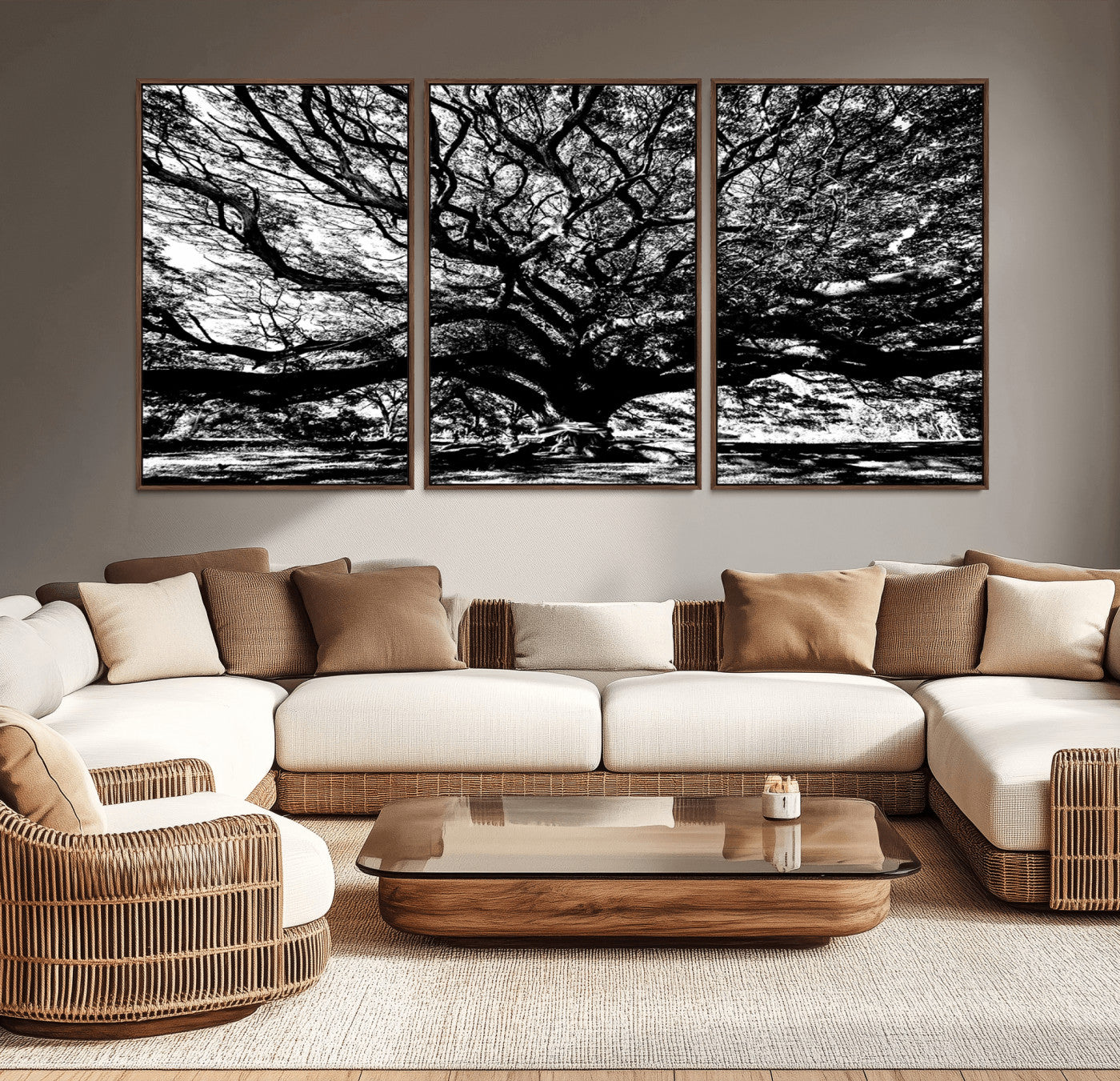MGV-FC-60X30-3P - Mighty Angel Oak Wall Art | Angel Oak Tree Art Print