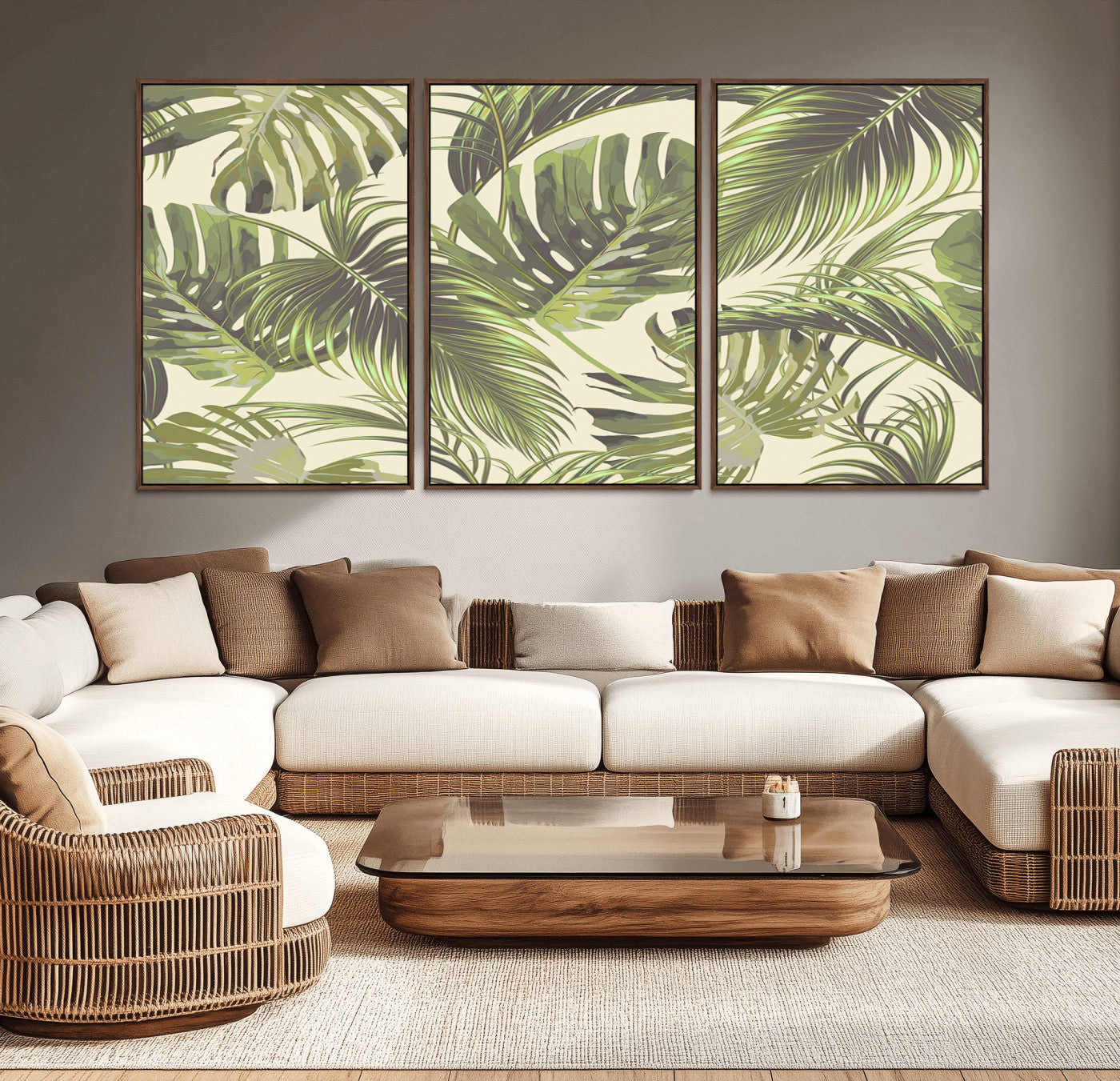 MGV-FC-60X30-3P - Palm Leaves Canvas Print