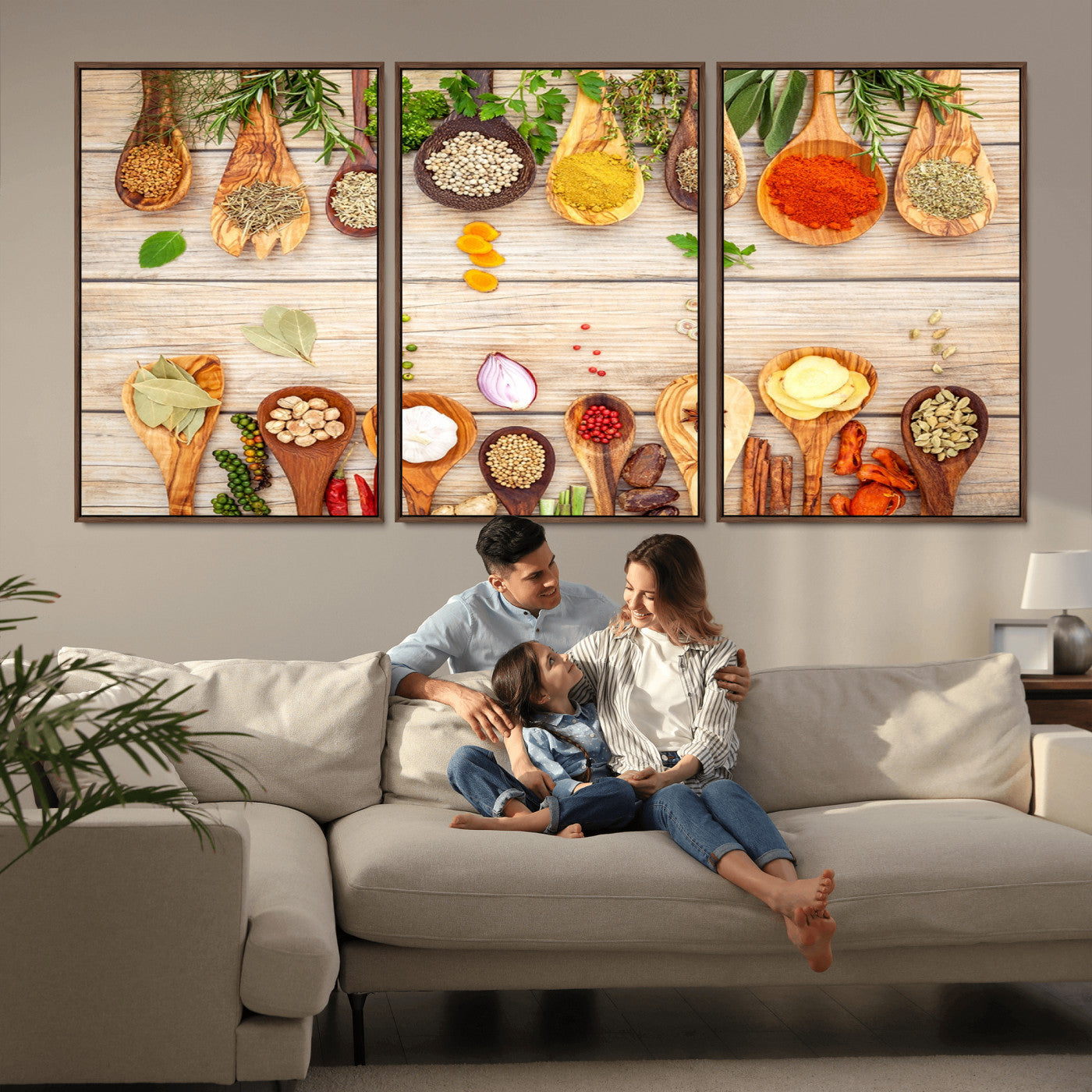MGV-FC-60X30-3P - Kitchen Spice on the Table Wall Art, Kitchen Spice Wall Art Canvas Print