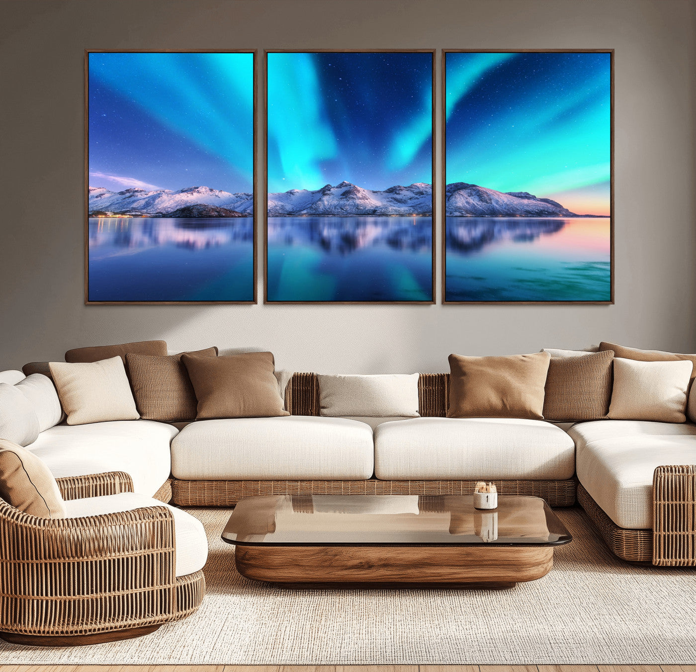 49902-MGV-CV-36X24-Northern Lights above Mountain Wall Art, Northern Lights Wall Art Canvas Print