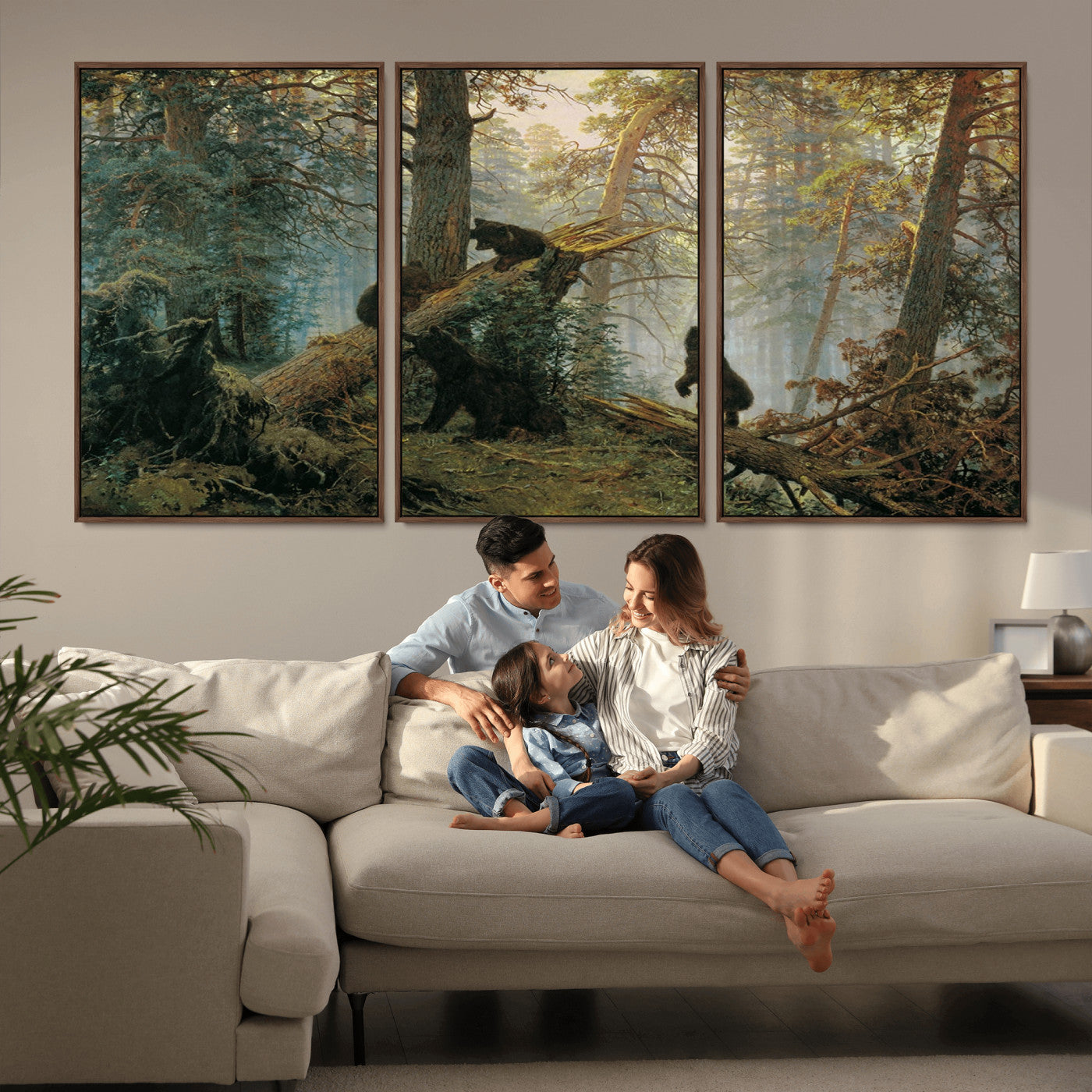 MGV-FC-60X30-3P - Grizzly Bear Cubs Wall Art Canvas Print