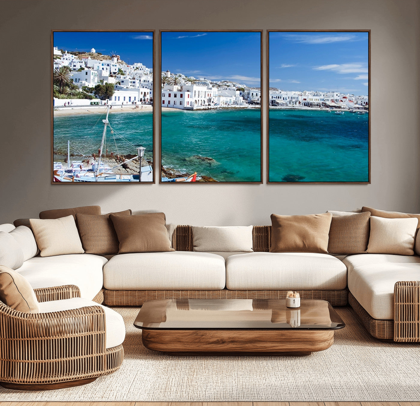 MGV-FC-60X30-3P - Santorini Wall Art Canvas Print