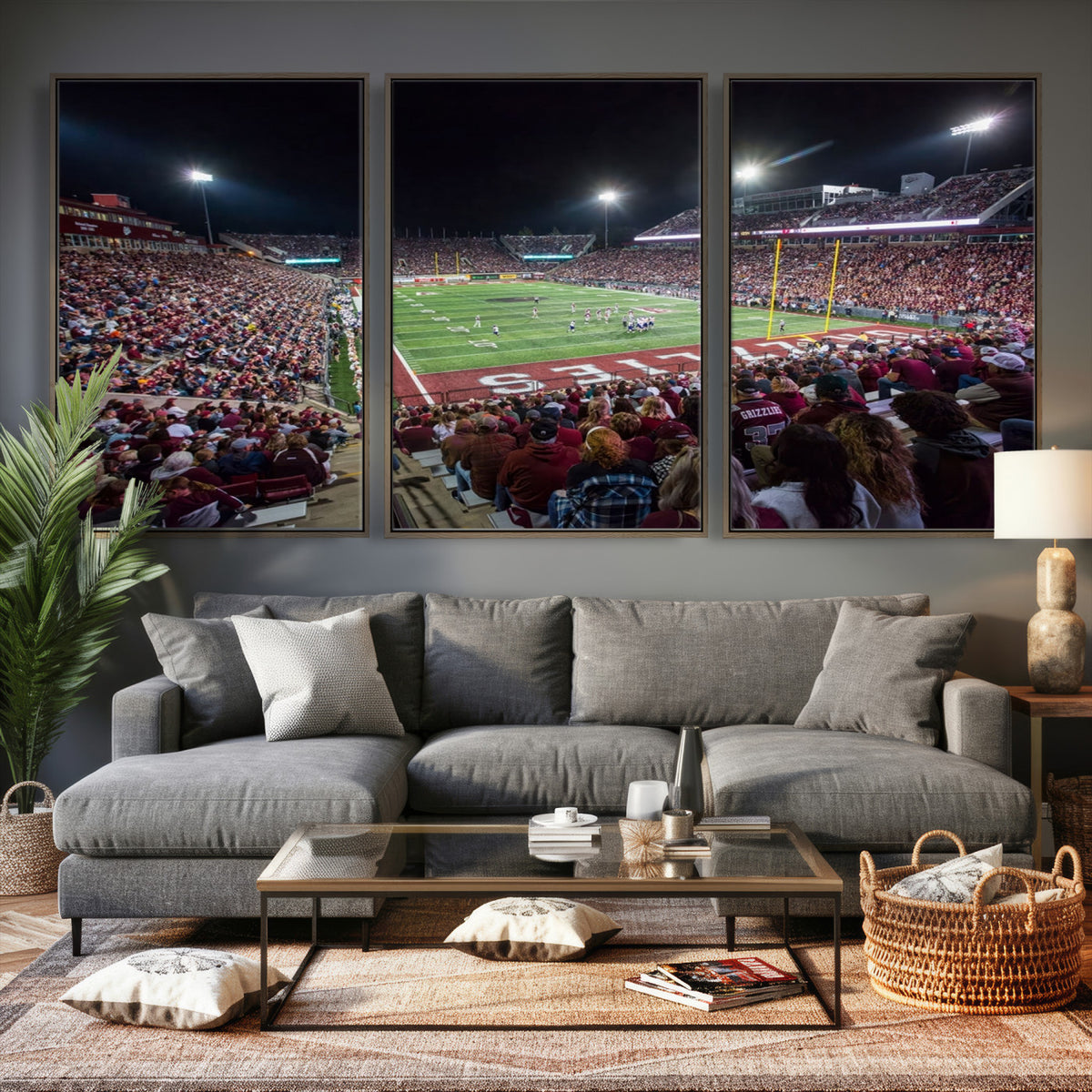 56191-MGV-CV-36X24 - Washington Grizzly Stadium American Football Wall Art Canvas Print, Sports Wall Art Print, Game Room Decor-1