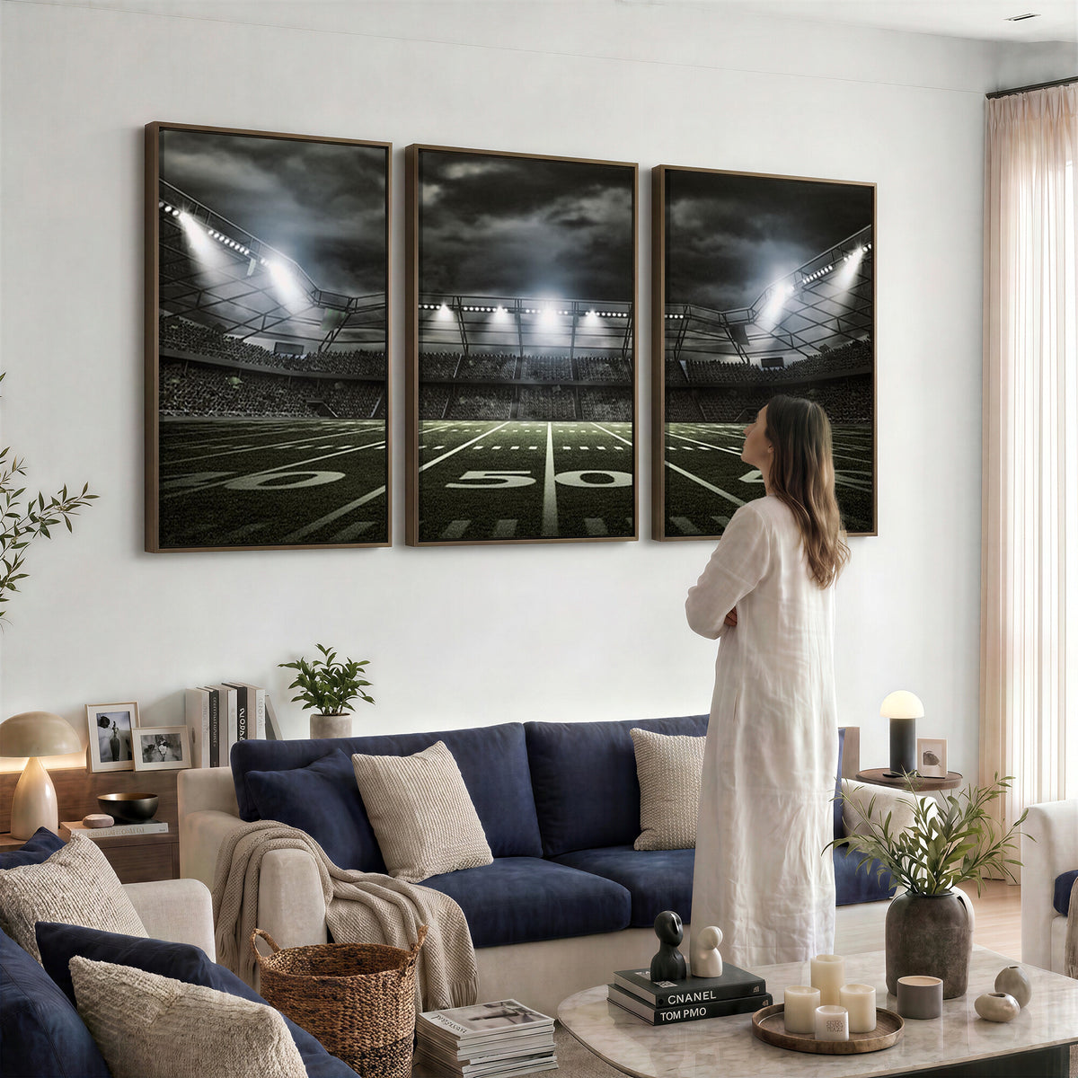 90107-MGV-CV-36X24 - American Football Stadium Wall Art Canvas Print, Stadium Sport Wall Art Print