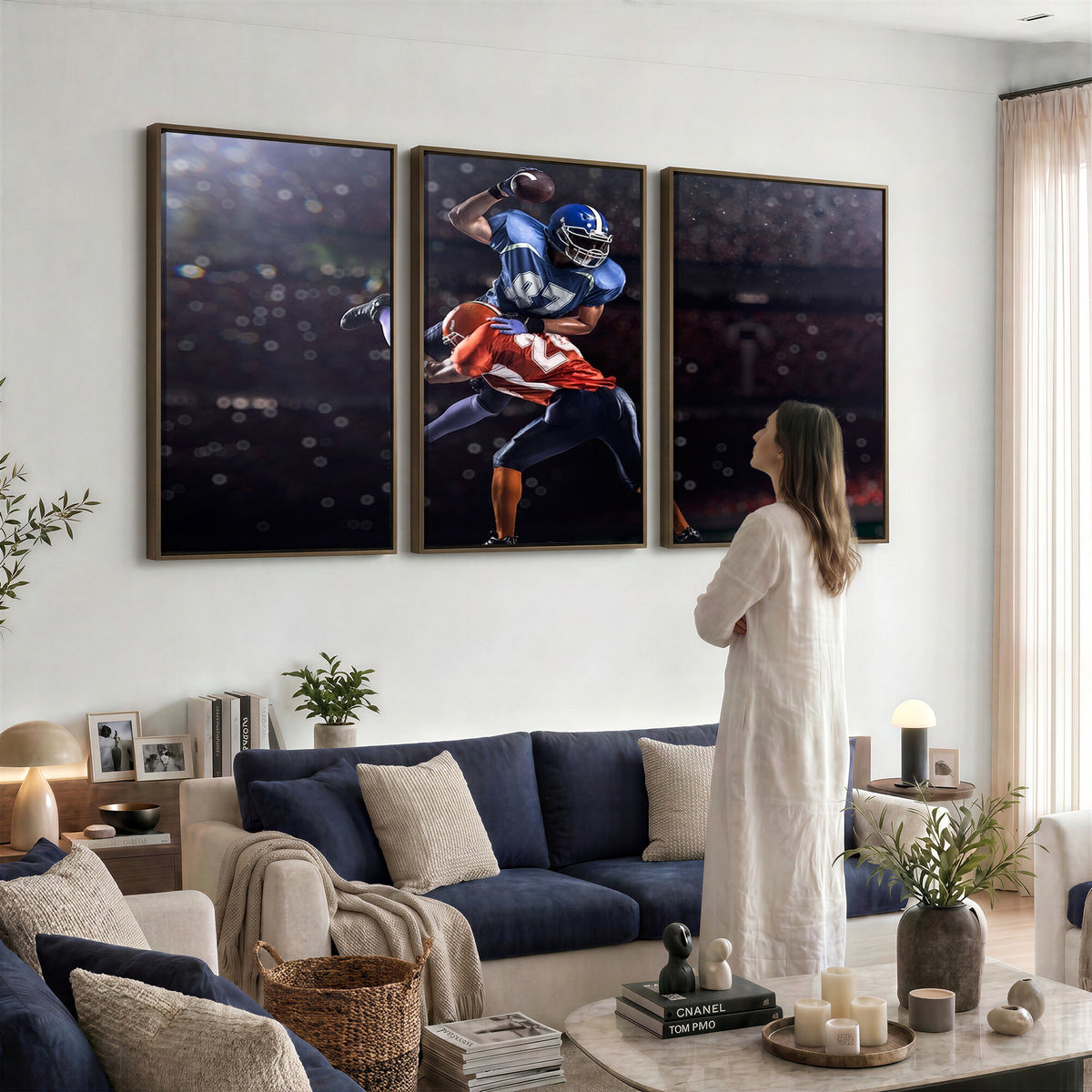 76491-MGV-CV-36X24 - American Football Wall Art Canvas Print, Stadium Sport Wall Art Print