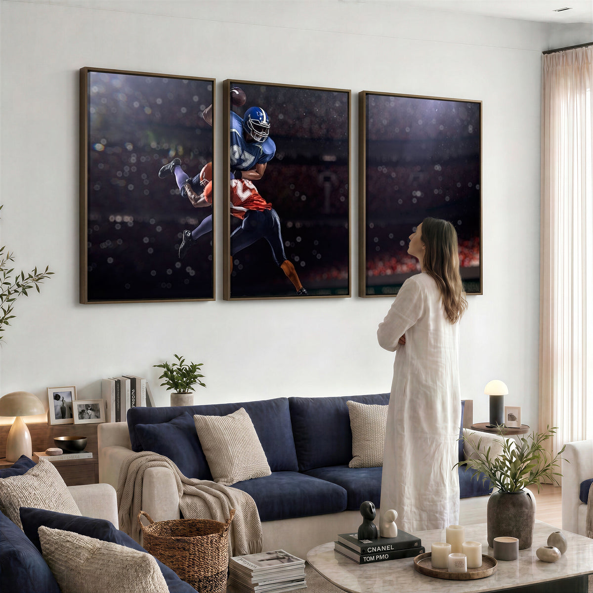 68009-MGV-CV-36X24 - American Football Wall Art Canvas Print, Stadium Sport Wall Art Print