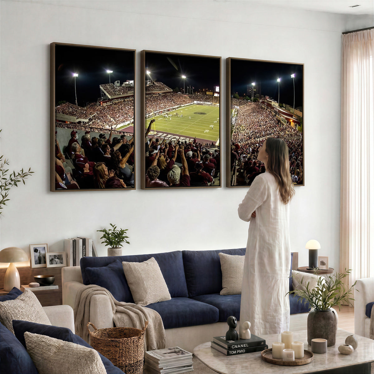 94126-MGV-CV-36X24 - Washington-Grizzly Stadium Canvas Wall Art | Exciting Game Night Atmosphere in Panoramic View