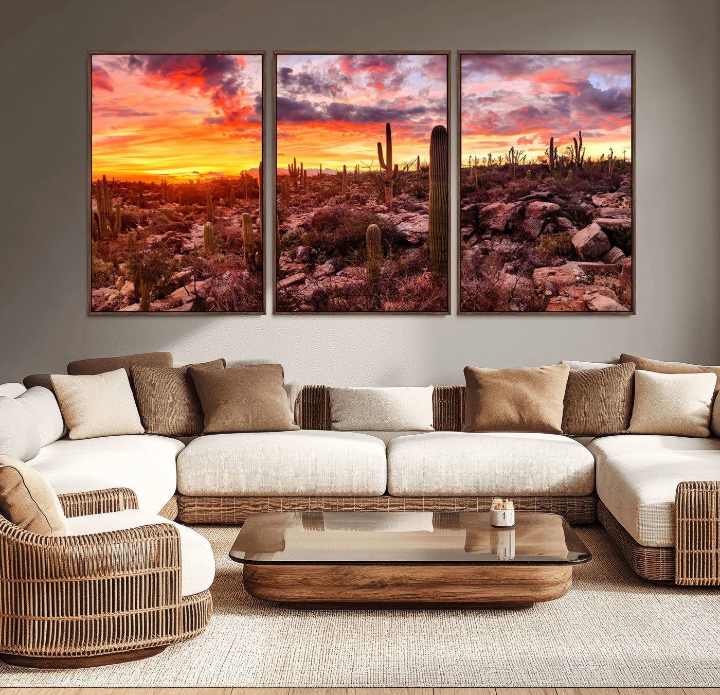 MGV-FC-60X30-3P - Arizona Desert Print, Western Cowboy Wall Art Print