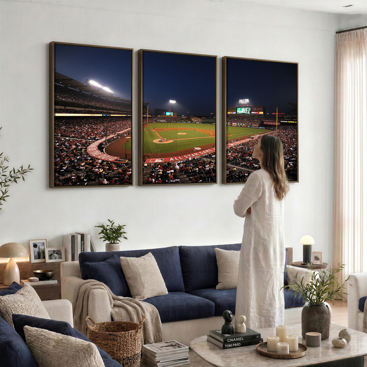 88896-MGV-CV-36X24 - Los Angeles Angels Baseball Team Print, Anaheim Angel Stadium Wall Art