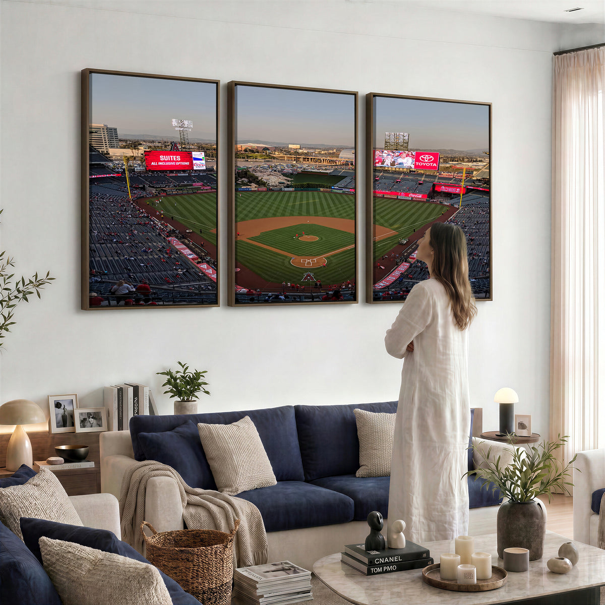 45864-MGV-CV-36X24 - Los Angeles Angels Baseball Canvas Print, Anaheim Angel Stadium Wall Art