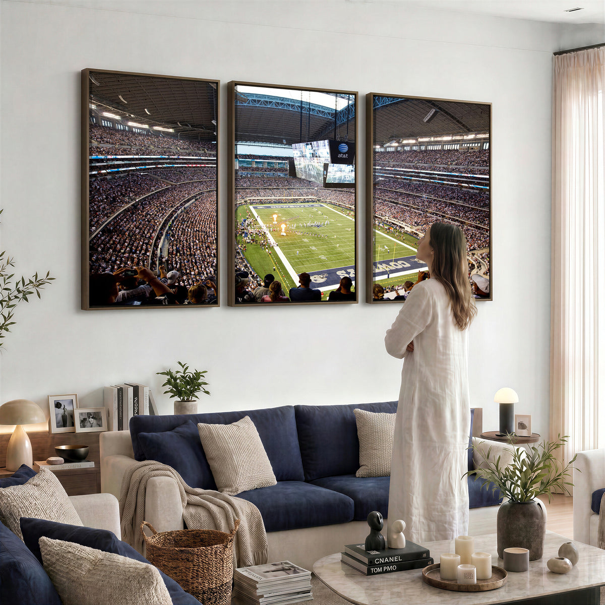 82096-MGV-CV-36X24 - Dallas Cowboys Football Team Print - Arlington AT&T Stadium Wall Art Canvas Print