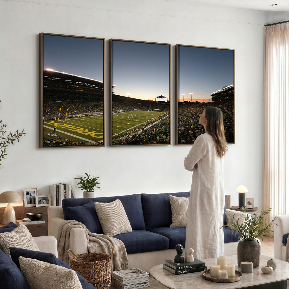 21429-MGV-CV-36X24 - Oregon Ducks Football Team Print - Eugene Autzen Stadium Wall Art Canvas Print