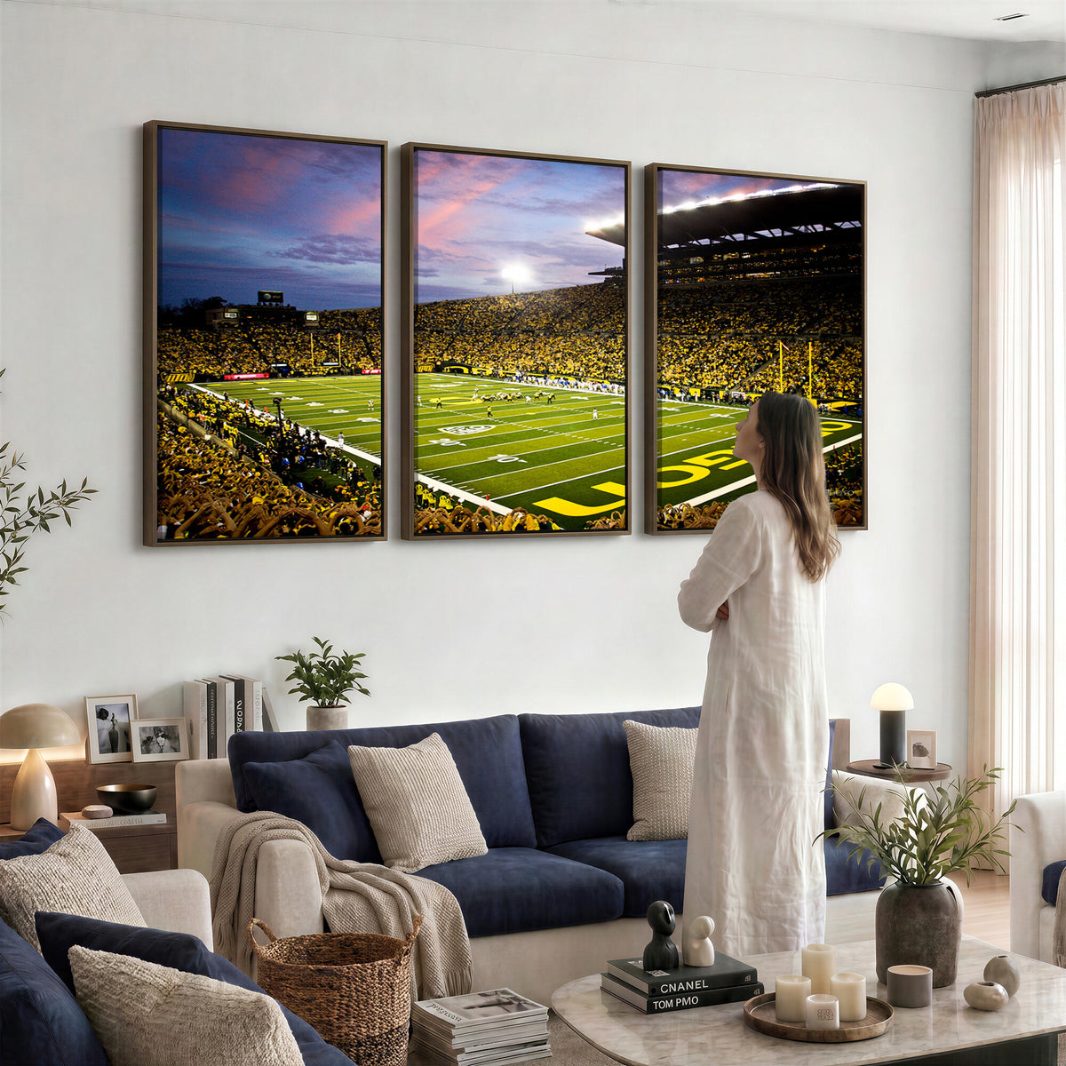72017-MGV-CV-36X24 - University of Oregon Ducks Football Team Print, Eugene, Framed and Ready to Hang
