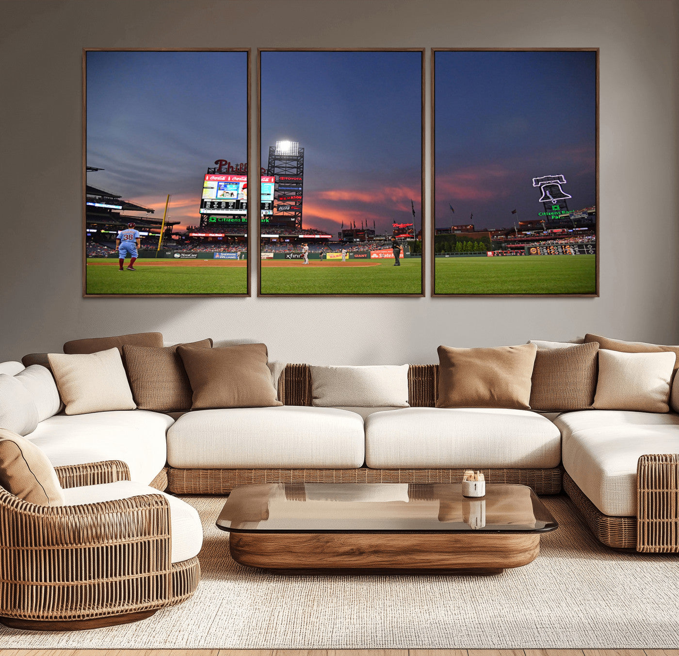 MGV-FC-60X30-3P - Philadelphia Phillies Baseball Print - Philadelphia Citizens Bank Park Stadium Wall Art, Phillies