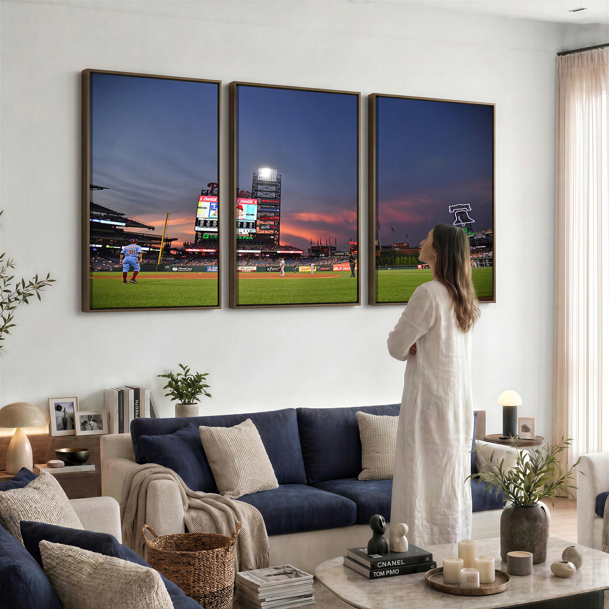 22594-MGV-CV-36X24 - Philadelphia Phillies Baseball Print - Philadelphia Citizens Bank Park Stadium Wall Art, Phillies