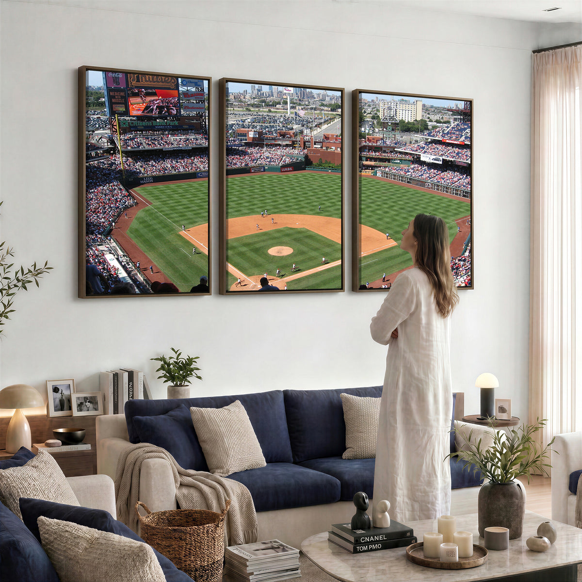 85755-MGV-CV-36X24 - Philadelphia Phillies Baseball Team Print - Philadelphia Citizens Bank Park Stadium Wall Art Canvas
