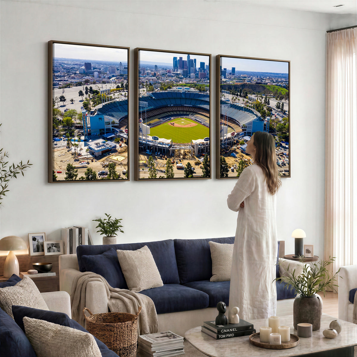58596-MGV-CV-36X24 - Los Angeles Dodgers Dodger Stadium Wall Art Canvas Print, Extra Large Game Room Wall Decor