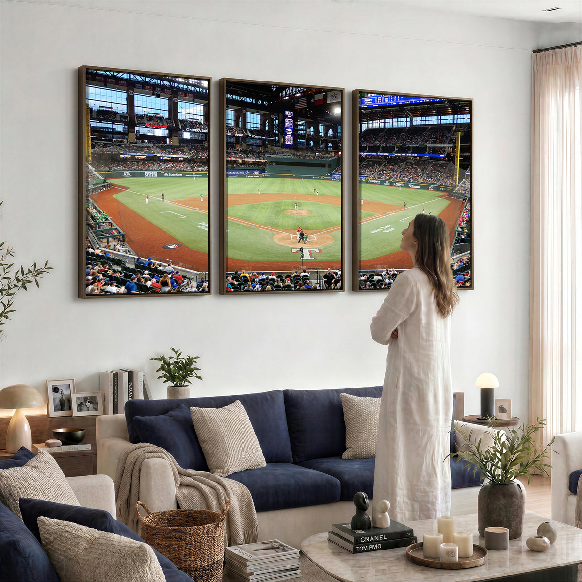 78468-MGV-CV-36X24 - Texas Rangers Baseball Team Print, Arlington Globe Life Field Stadium Wall Art