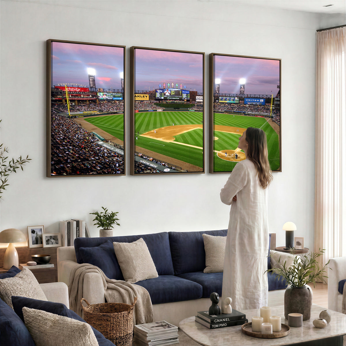 38470-MGV-CV-36X24 - Chicago White Sox Baseball Team Print Canvas, Guaranteed Rate Field Stadium Wall Art